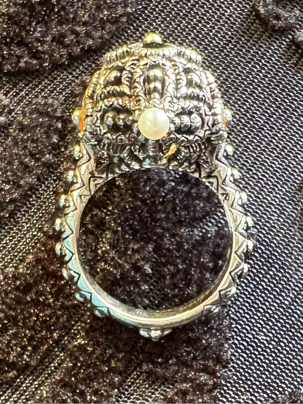 Flower Pod Sterling Silver 18k Gold Garnet Citrine Pearl Ring Barbara Bixby 6.75 - Picture 7 of 12